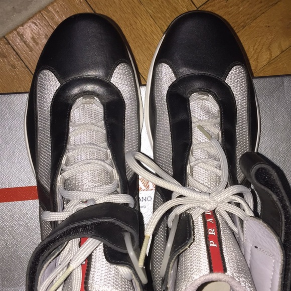 Mens prada American cup classic high tops sneakers - Picture 5 of 8